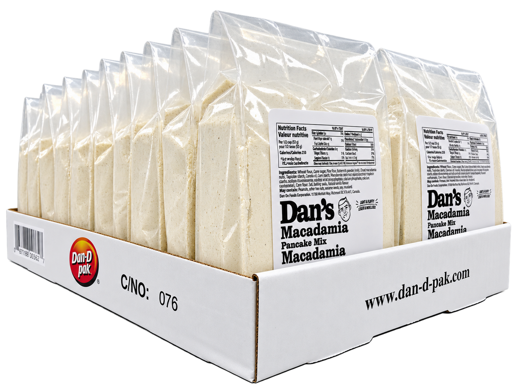 Dan’s Macadamia Pancake Mix case presentation