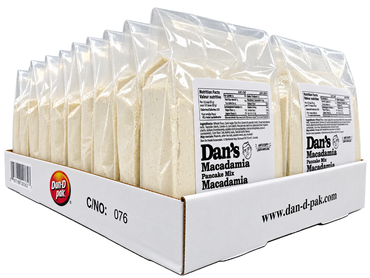 Dan’s Macadamia Pancake Mix case presentation