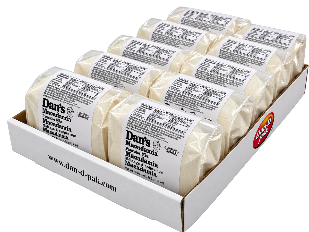 Dan’s Macadamia Pancake Mix case presentation